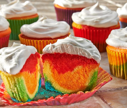 Sweet 'n Tart Rainbow Cupcakes
