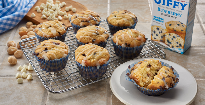 Blueberry White Chocolate Macadamia Muffins