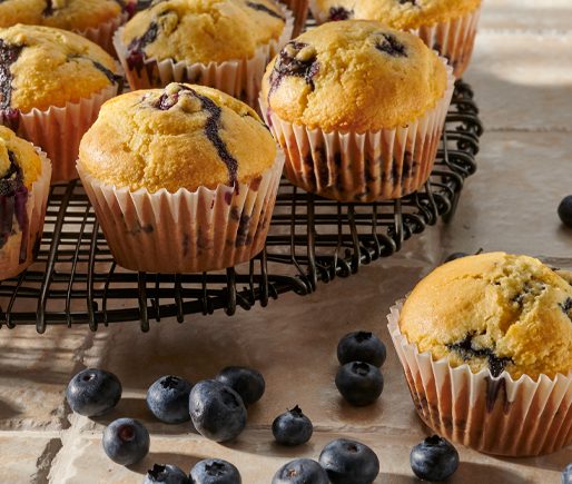 Fresh Blueberry Corn Muffins