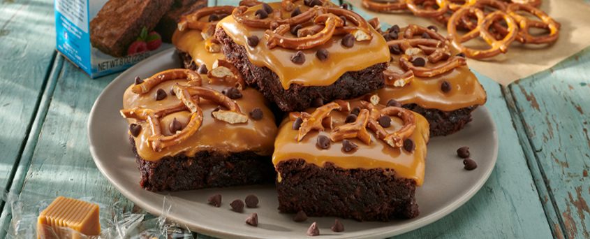 Pretzel Caramel Brownies