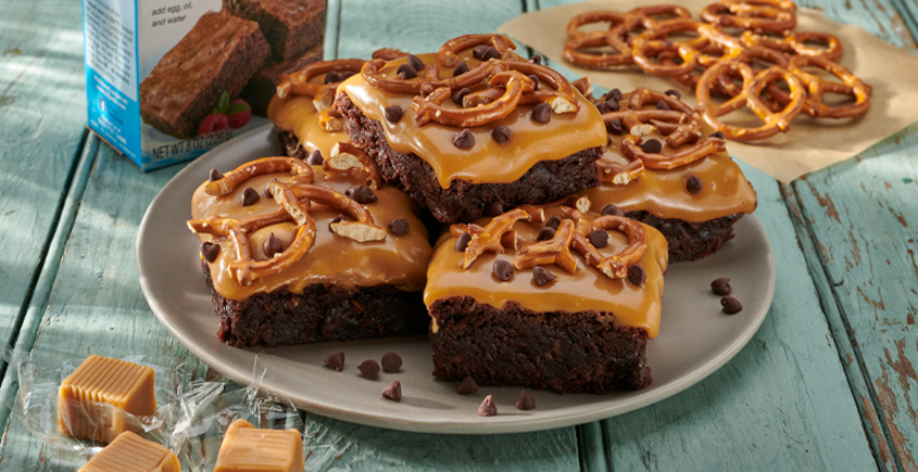 Pretzel Caramel Brownies